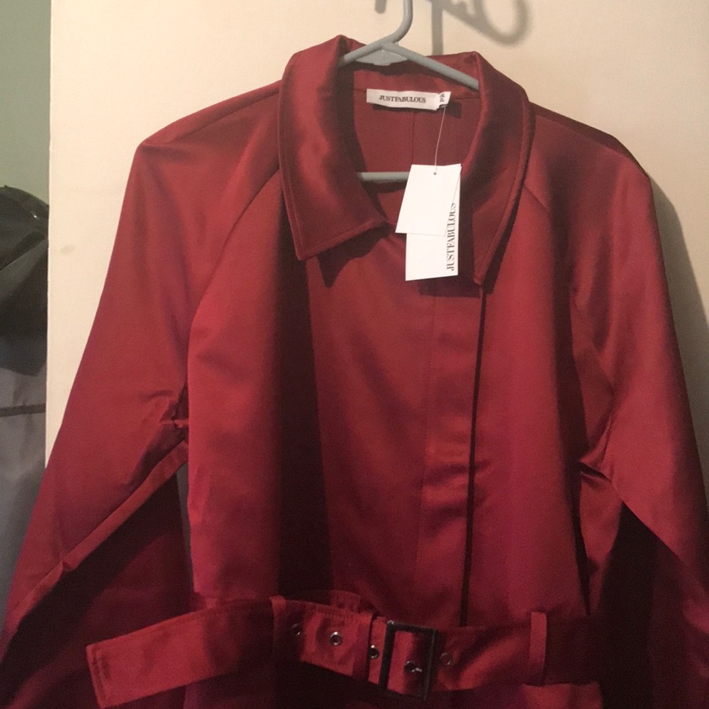 JUSTFABULOUS Red Coat with belt